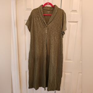 New Olive Short Sleeve Dress with Collar
